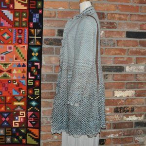 Strenesse Gabriele Strehle Wool Tweed Woven Wool Blend Midi Dress Pea Coat 40
